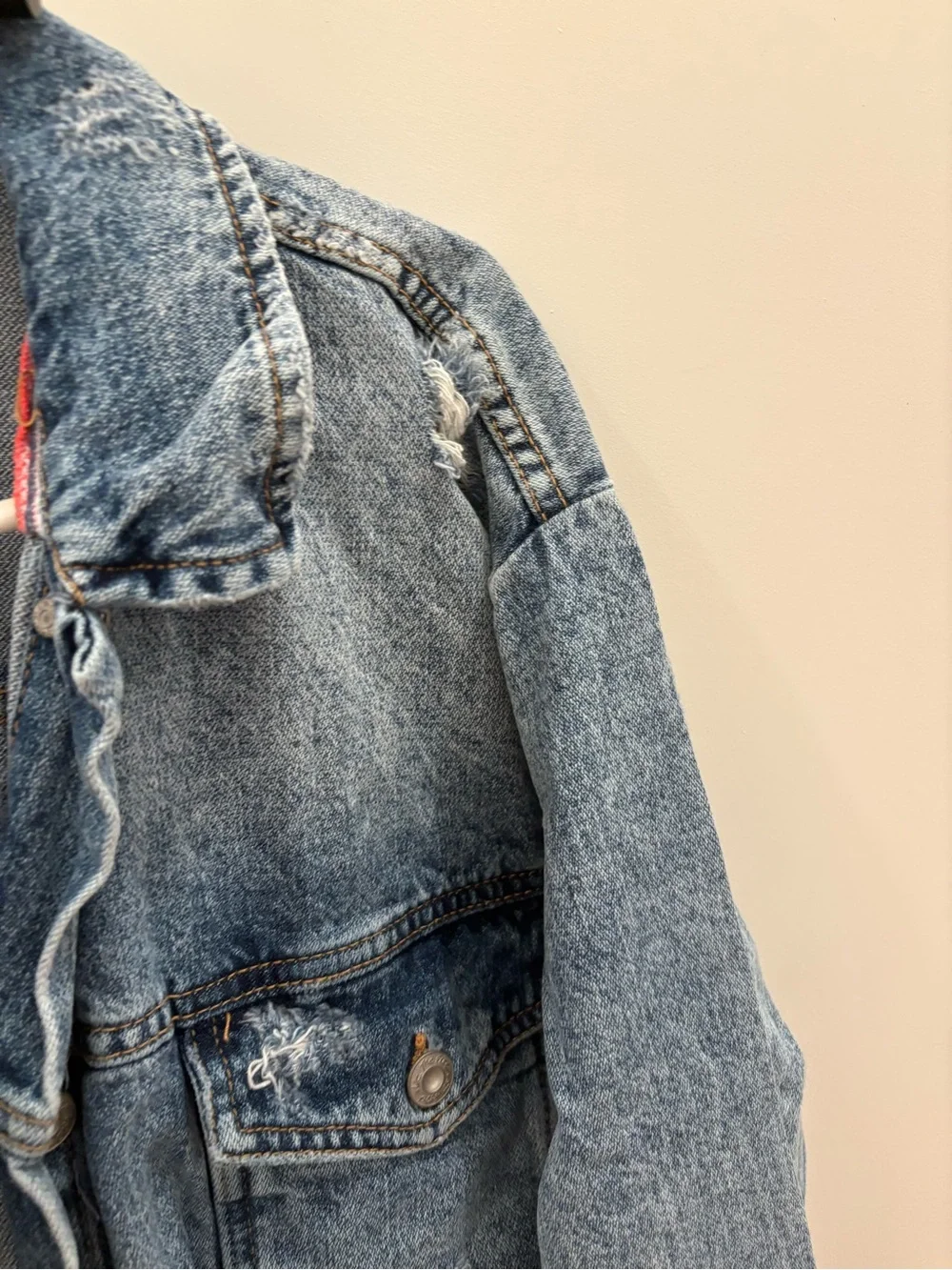 Free People Distressed Denim Jean Jacket *Read*